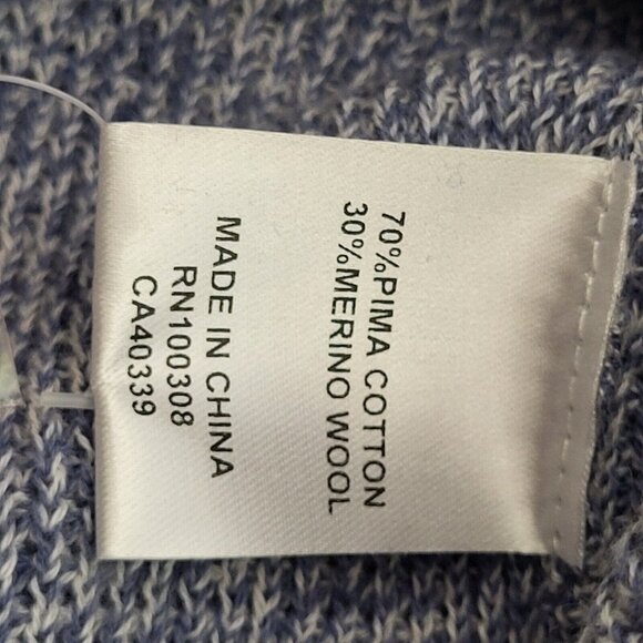 PETER MILLAR Crown Kitts Twisted Quarter-Zip Sweater Blue Granite Mens Sz M $250 - Picture 5 of 5